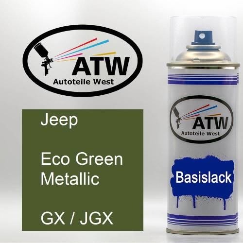Jeep, Eco Green Metallic, GX / JGX: 400ml Sprühdose, von ATW Autoteile West.
